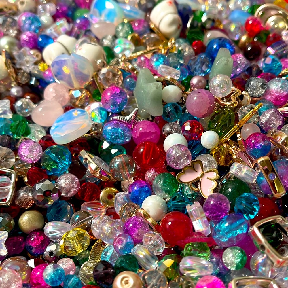 Mixed beads and charms 2 lbs. Diy